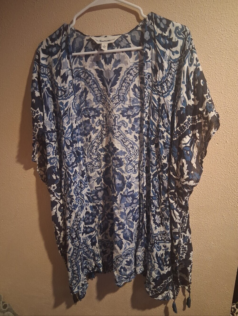 Tantrums Blue White Floral Kimono Made In India S